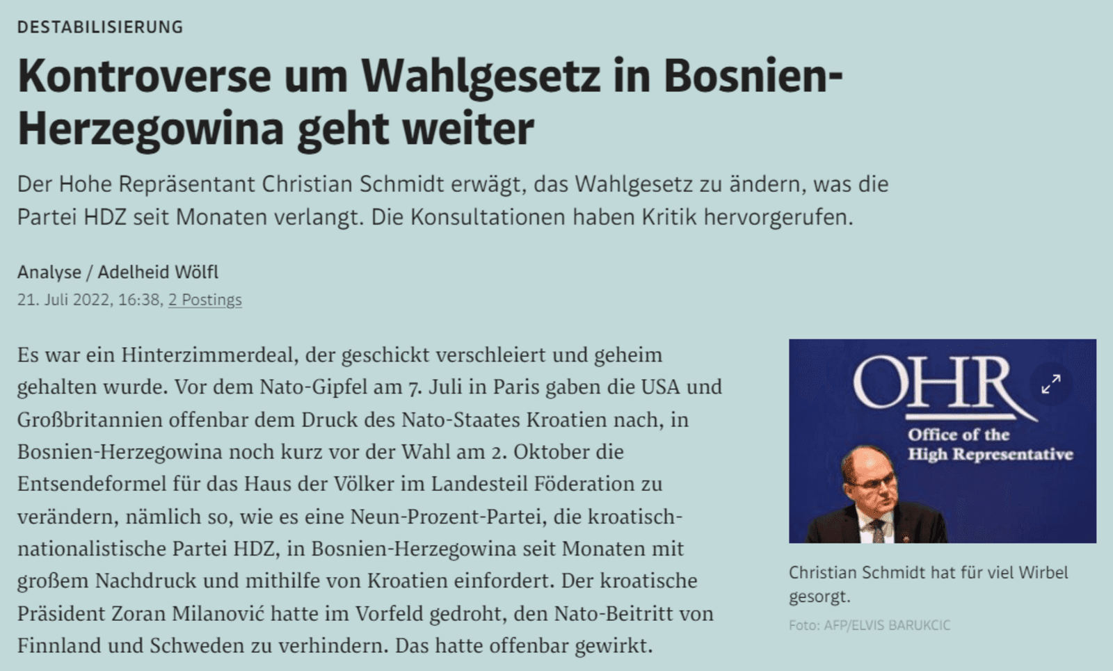 Standard: Schmidtov koncept mogao bi pasti na Sudu u Strazburu - slika 1