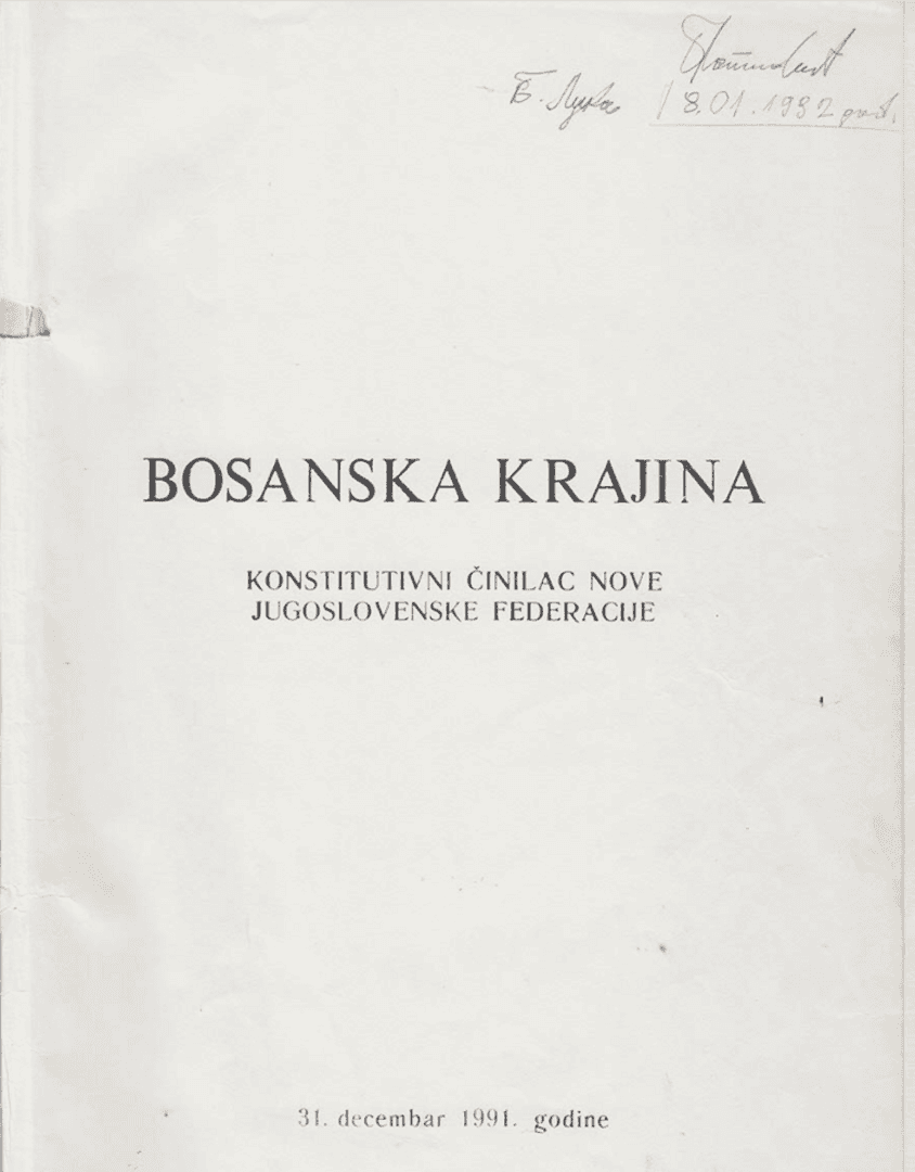 Dokument o političkim i ideološkim cijevima velikosrpskog pokušaja osvajanja Bosne i Hercegovine - slika 1