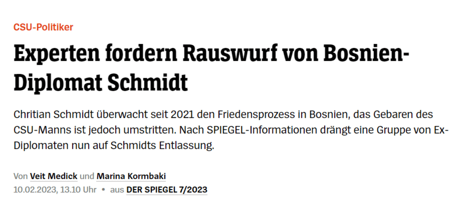 Der Spiegel: Upućen zahtjev Njemačkoj da smijeni Schmidta - slika 1