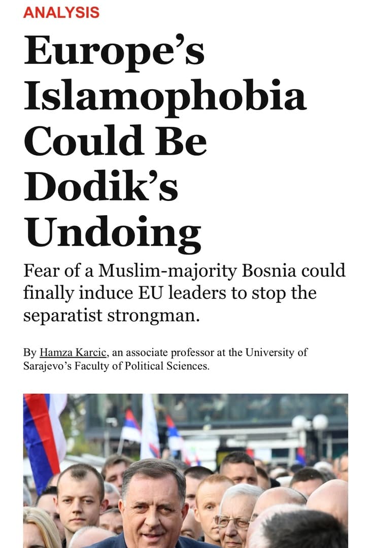 Hoće li islamofobija Evrope biti najjače oružje protiv Dodika? - slika 1
