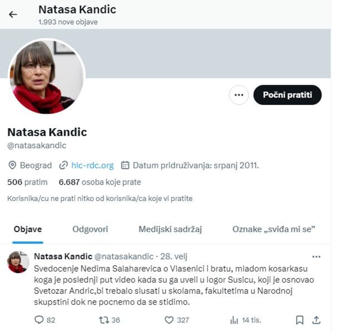 Kandić: "Svjedočenje Nedima Salaharevića treba slušati... - slika 1