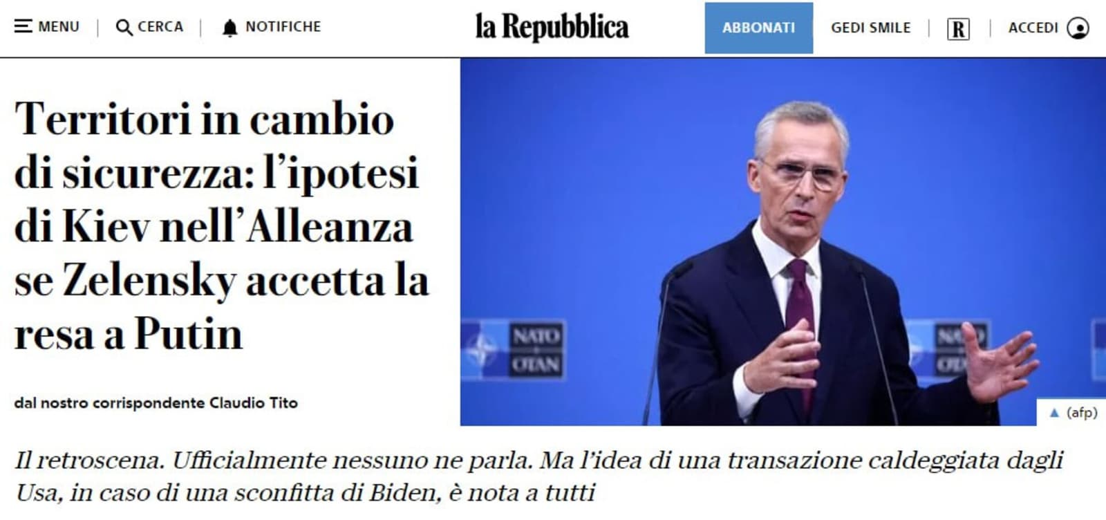 La Repubblica: NATO razmatra opciju podjele Ukrajine - slika 1