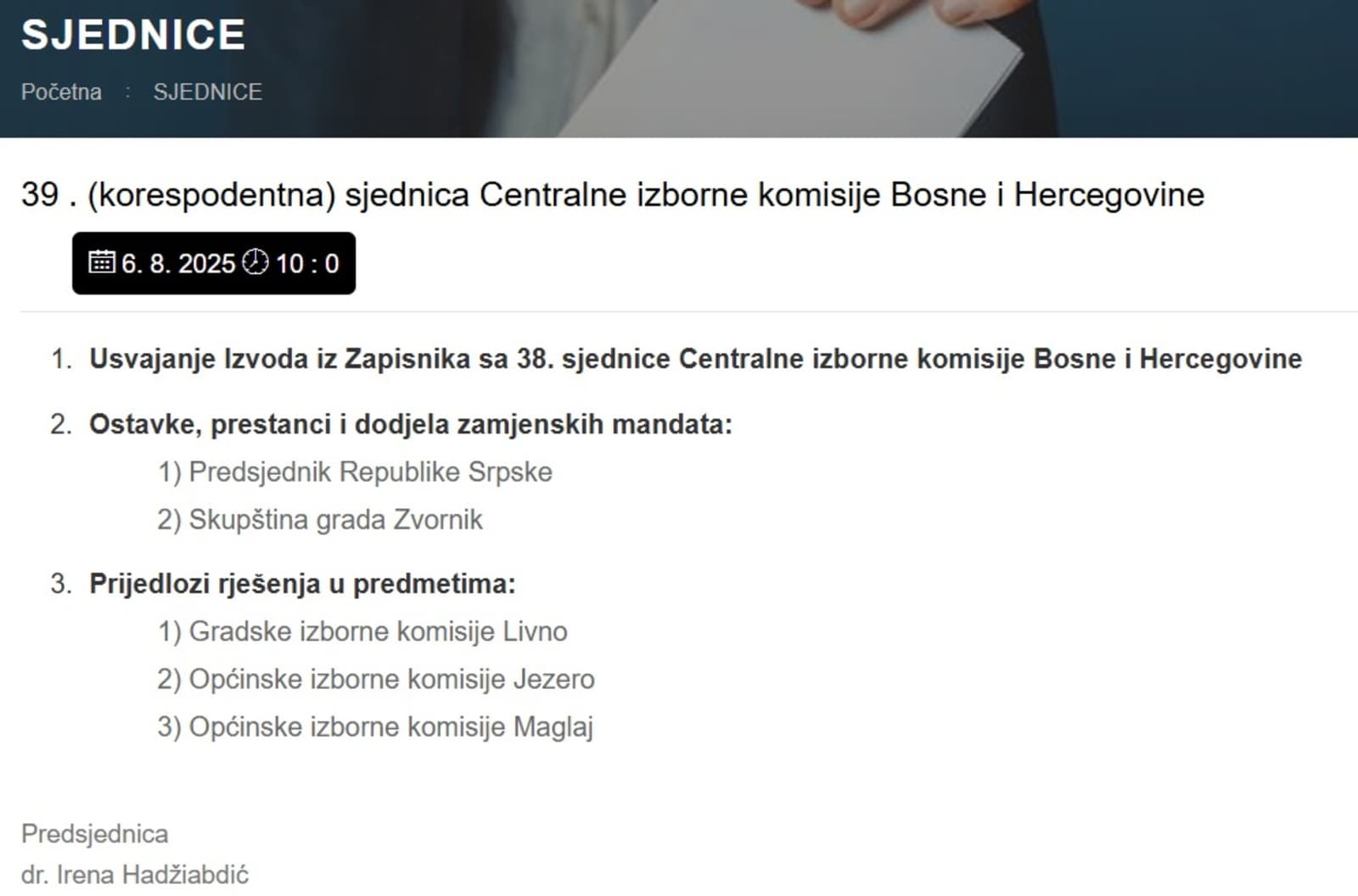 CIK oduzima mandat Dodiku. Počela sjednica - slika 1