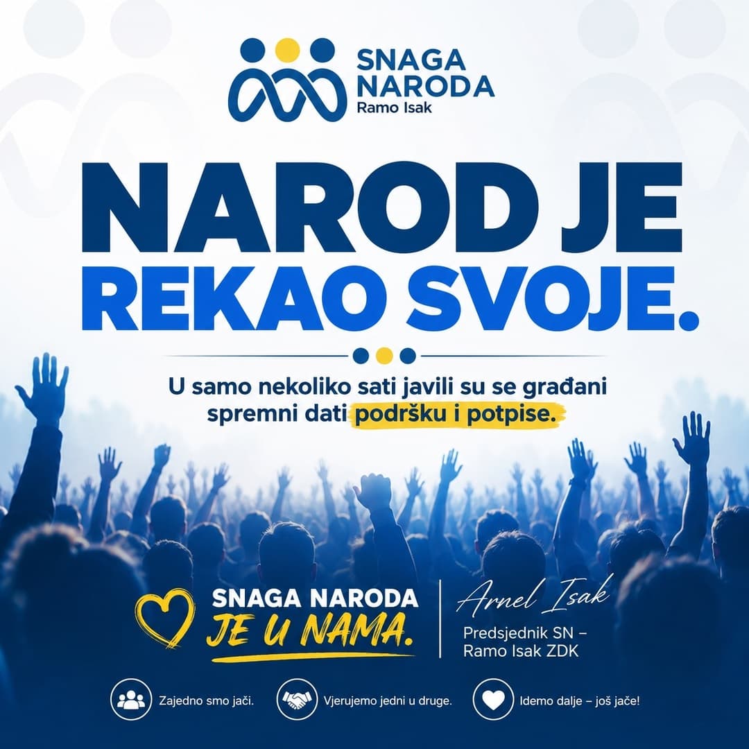 "Snaga naroda - Ramo Isak izlazi na izbore" - slika 1