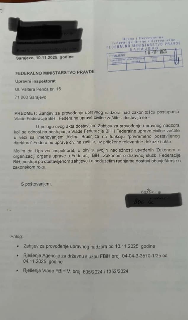 Inspekcija češlja radnike Federalne uprave civilne zaštite, a šta je s privremeno postavljenim direktorom? - slika 5
