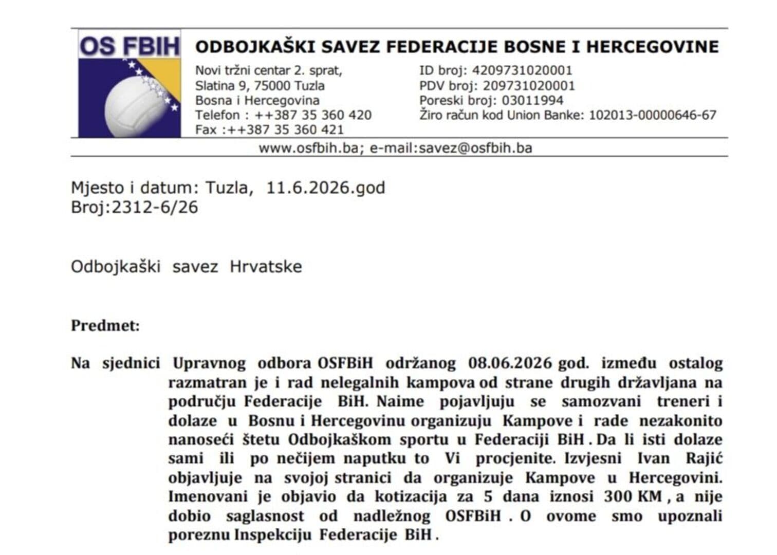 Stranci iz Hrvatske bez dozvole organizuju odbojkaške kampove u Hercegovini - slika 1