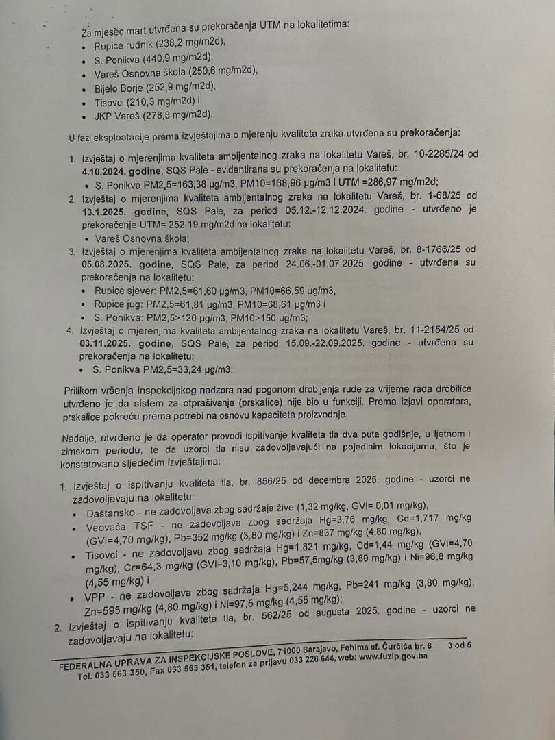Gratz upozorio na nalaze olova u krvi stanovnika Vareša: Institucije nemaju potpune podatke - slika 12