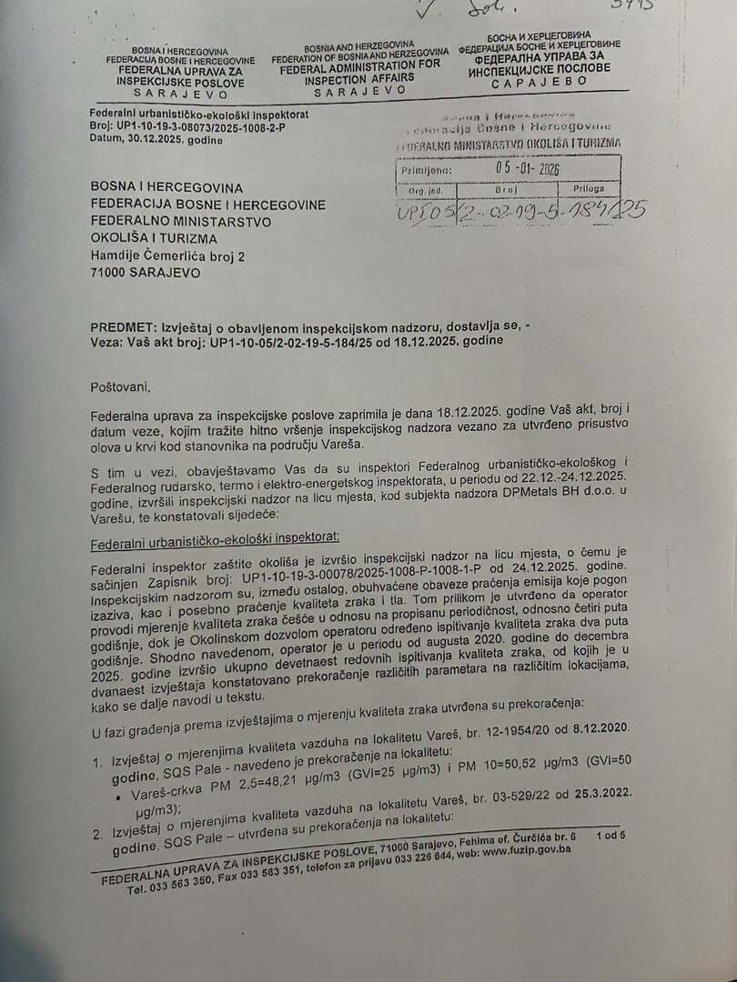 Gratz upozorio na nalaze olova u krvi stanovnika Vareša: Institucije nemaju potpune podatke - slika 6