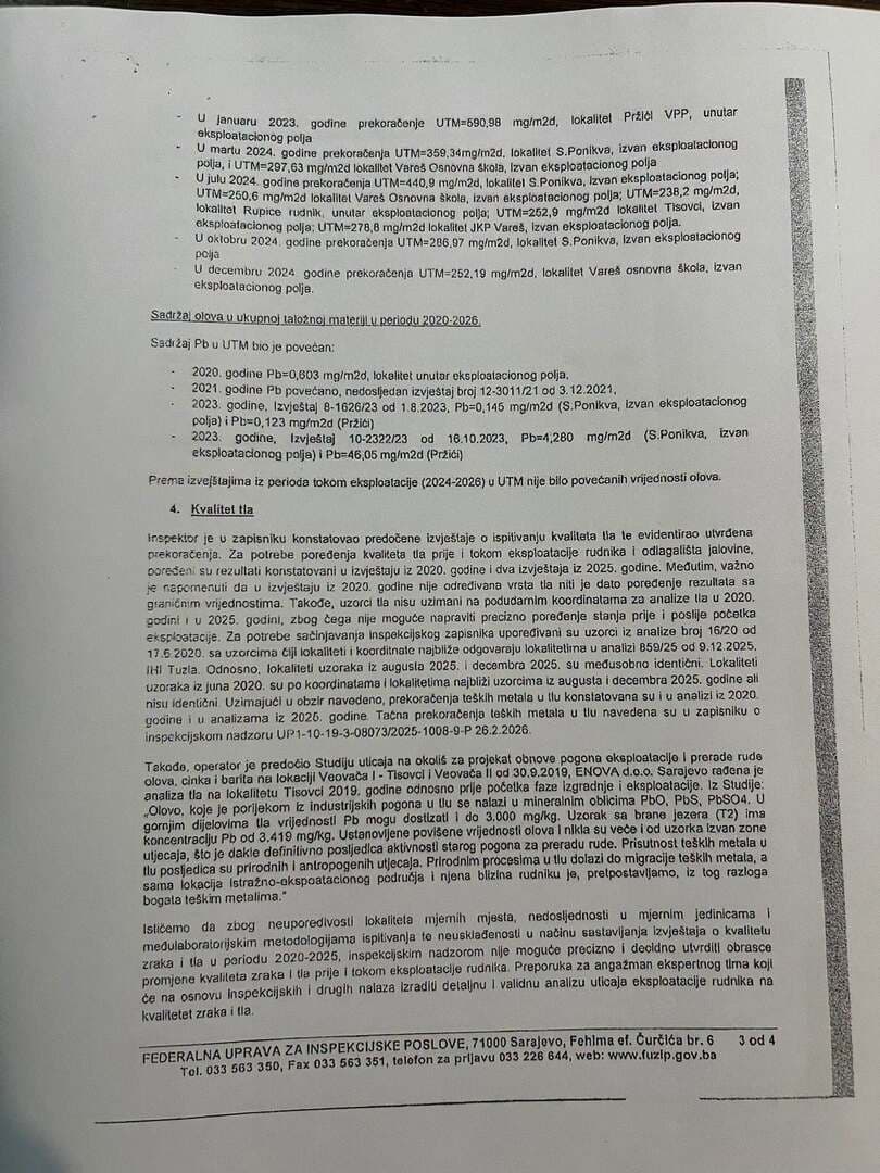 Gratz upozorio na nalaze olova u krvi stanovnika Vareša: Institucije nemaju potpune podatke - slika 7