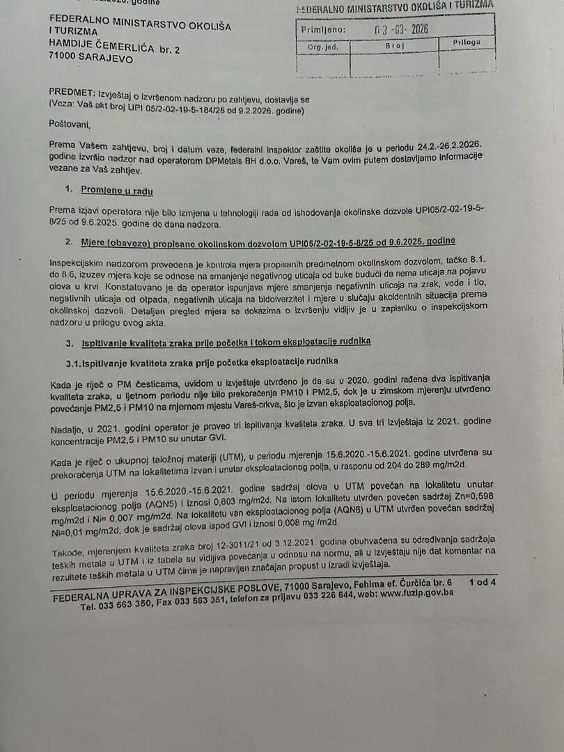Gratz upozorio na nalaze olova u krvi stanovnika Vareša: Institucije nemaju potpune podatke - slika 9