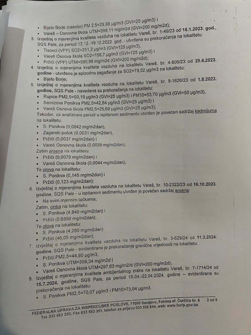 Gratz upozorio na nalaze olova u krvi stanovnika Vareša: Institucije nemaju potpune podatke - slika 5