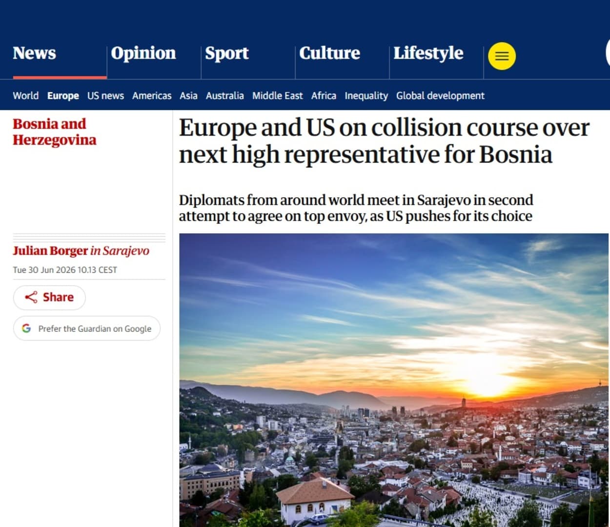 Diplomatski sukob SAD-a i Evrope zbog izbora visokog predstavnika otvara nova pitanja o budućnosti Bosne i Hercegovine - slika 1