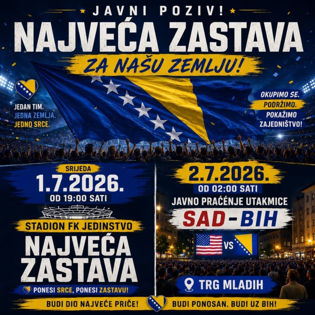 Najveća zastava Bosne i Hercegovine stiže u Brčko - slika 1