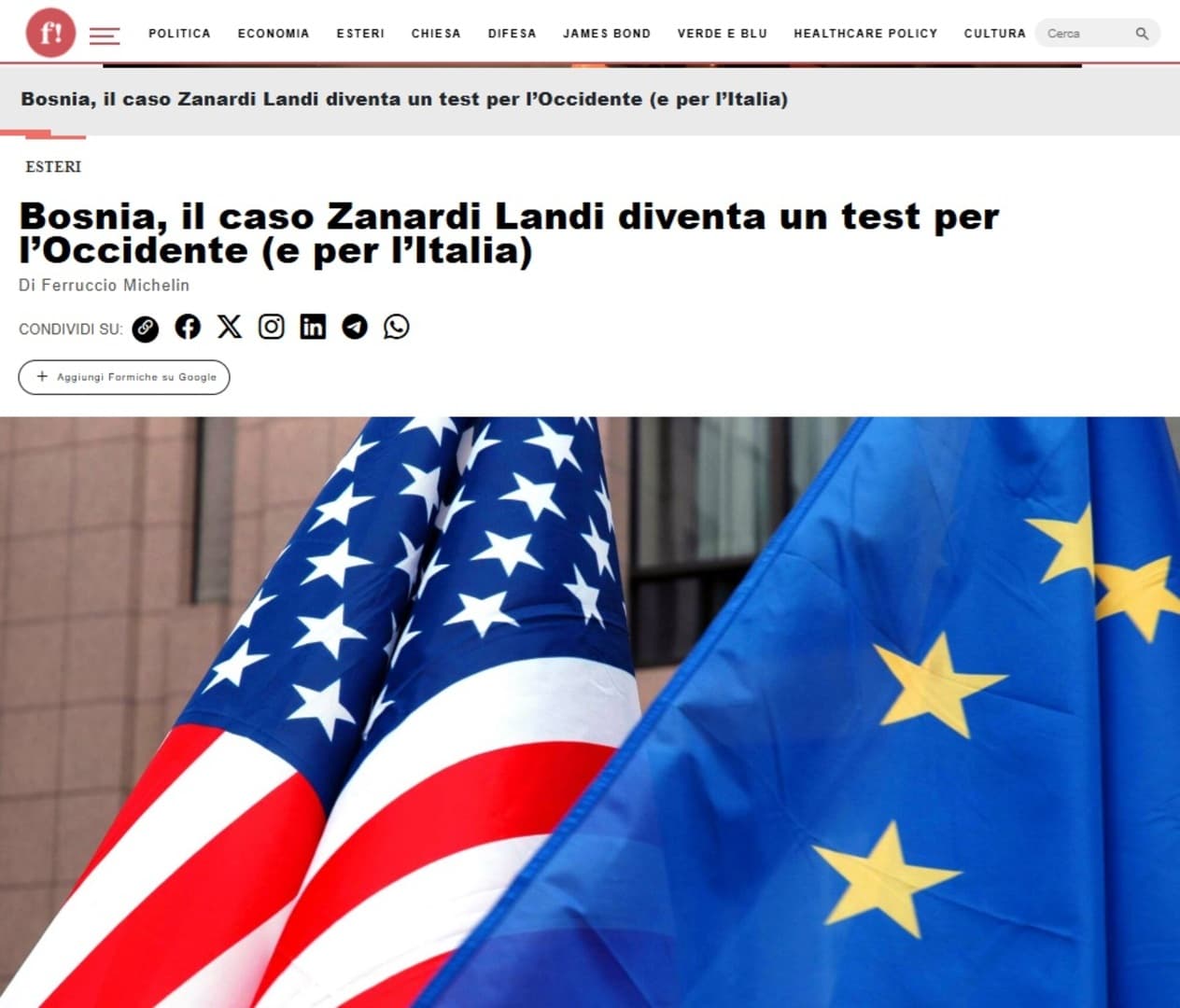 Bosna, slučaj Zanardi Landi postaje test za Zapad (i za Italiju) - slika 1
