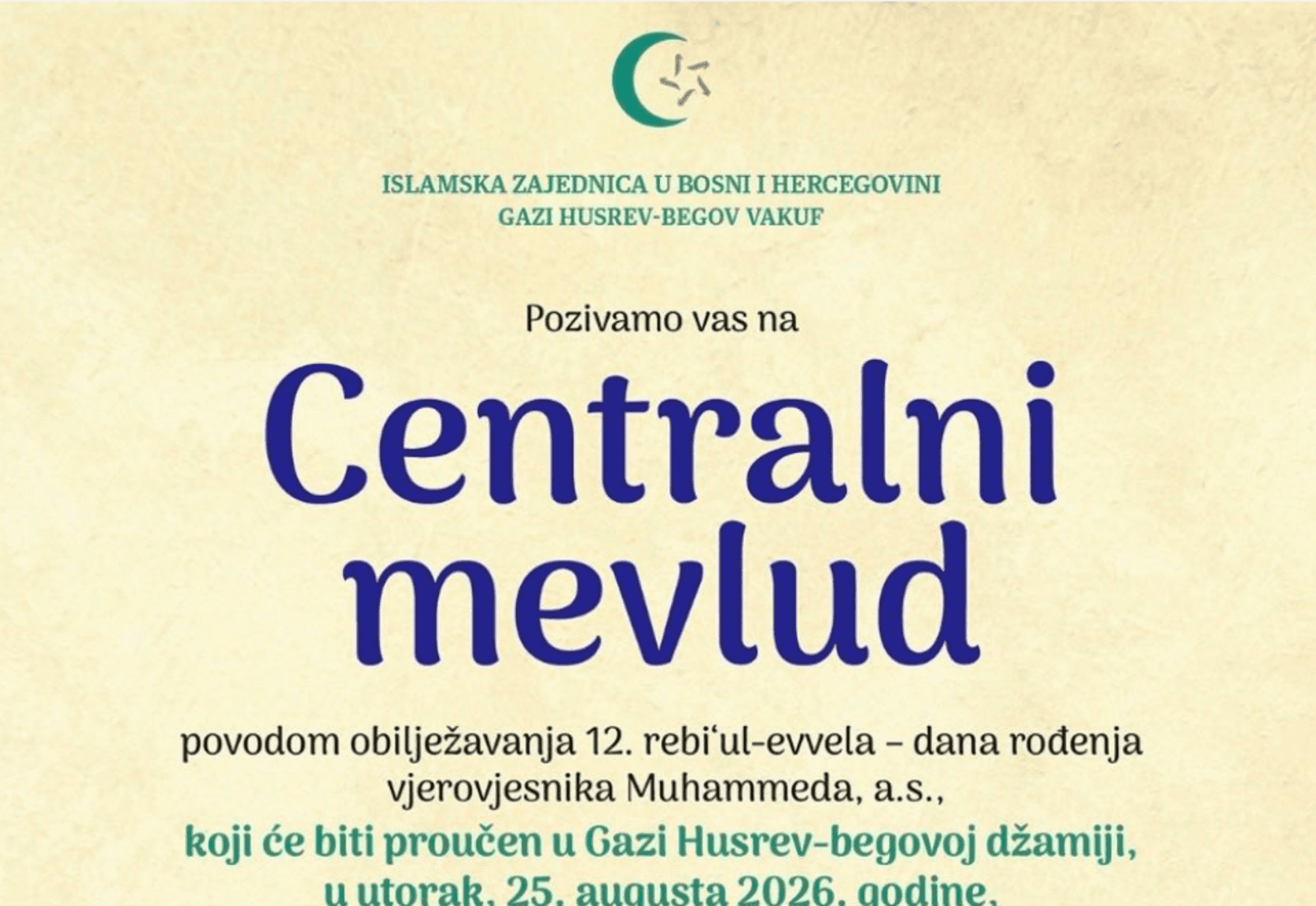 Centralni mevlud u Gazi Husrev-begovoj džamiji 25. augusta - slika 1