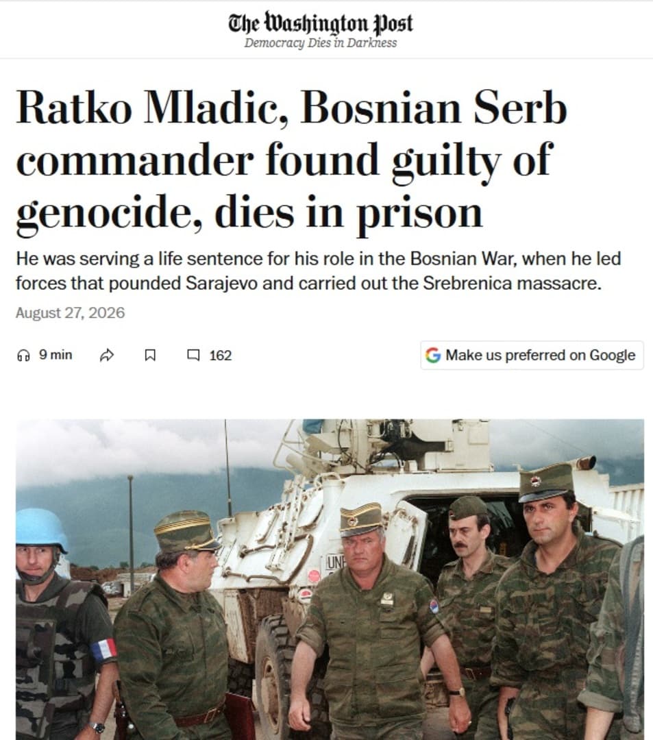 Roy Gutman o Ratku Mladiću: Od upozorenja da će etničko razdvajanje biti genocid do presude za genocid - slika 1