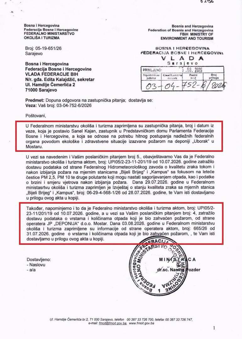 Kajan objavio dokumentaciju o Uborku: Nakon požara nisu rađene detaljne analize tla, vode i zraka - slika 3