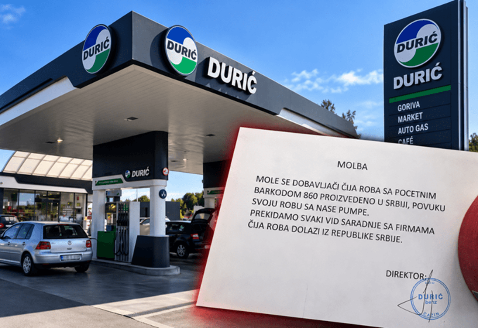 Benzinska pumpa u Cazinu povlači robu iz Srbije: Durić Benz prekida saradnju s dobavljačima - slika 1