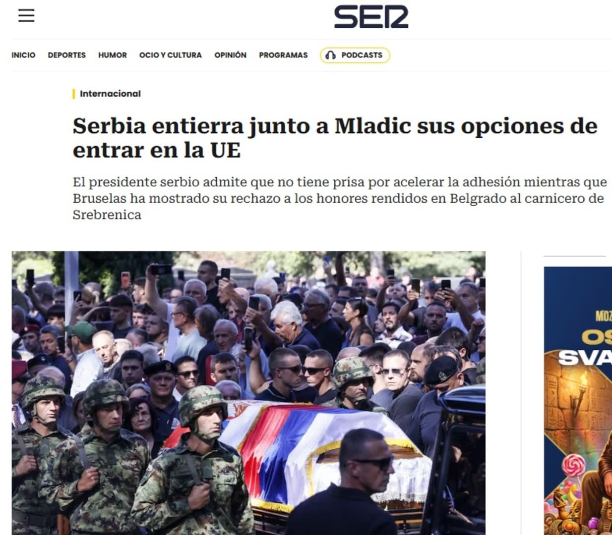 Španski medij: Srbija je uz Mladića sahranila i svoje šanse za Evropsku uniju - slika 1
