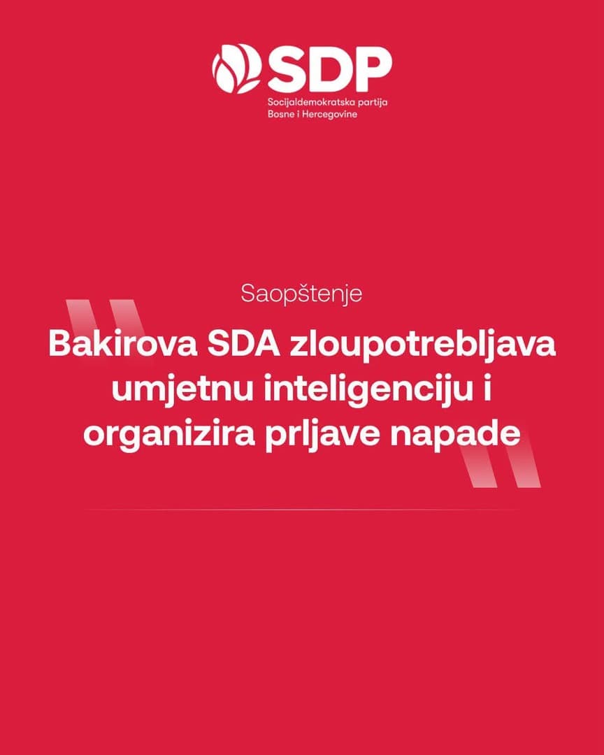 "Bakirova SDA zloupotrebljava umjetnu inteligenciju i organizira prljave napade" - slika 1