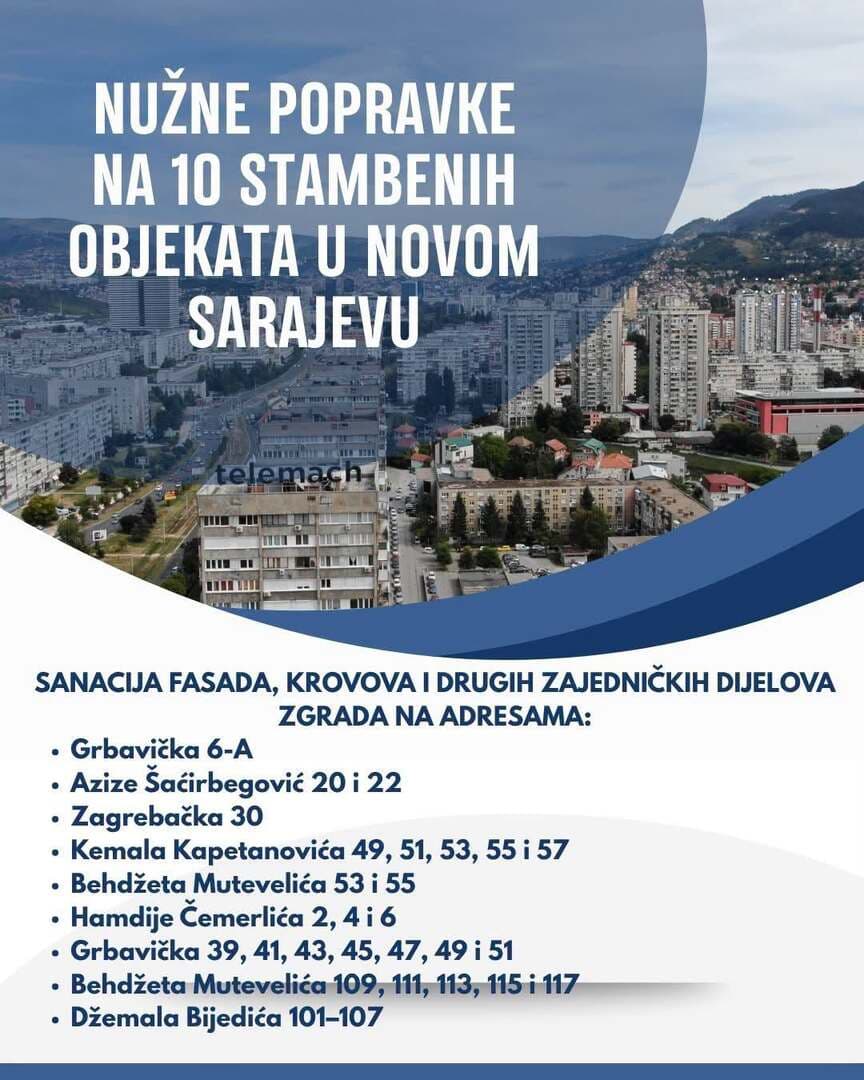 Novo Sarajevo sufinansira nužne popravke na deset stambenih objekata - slika 1