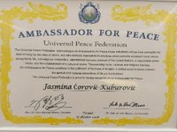 Dr Jasmini Ćorović-Kuburović u Tirani dodijeljena titula Ambasadora mira