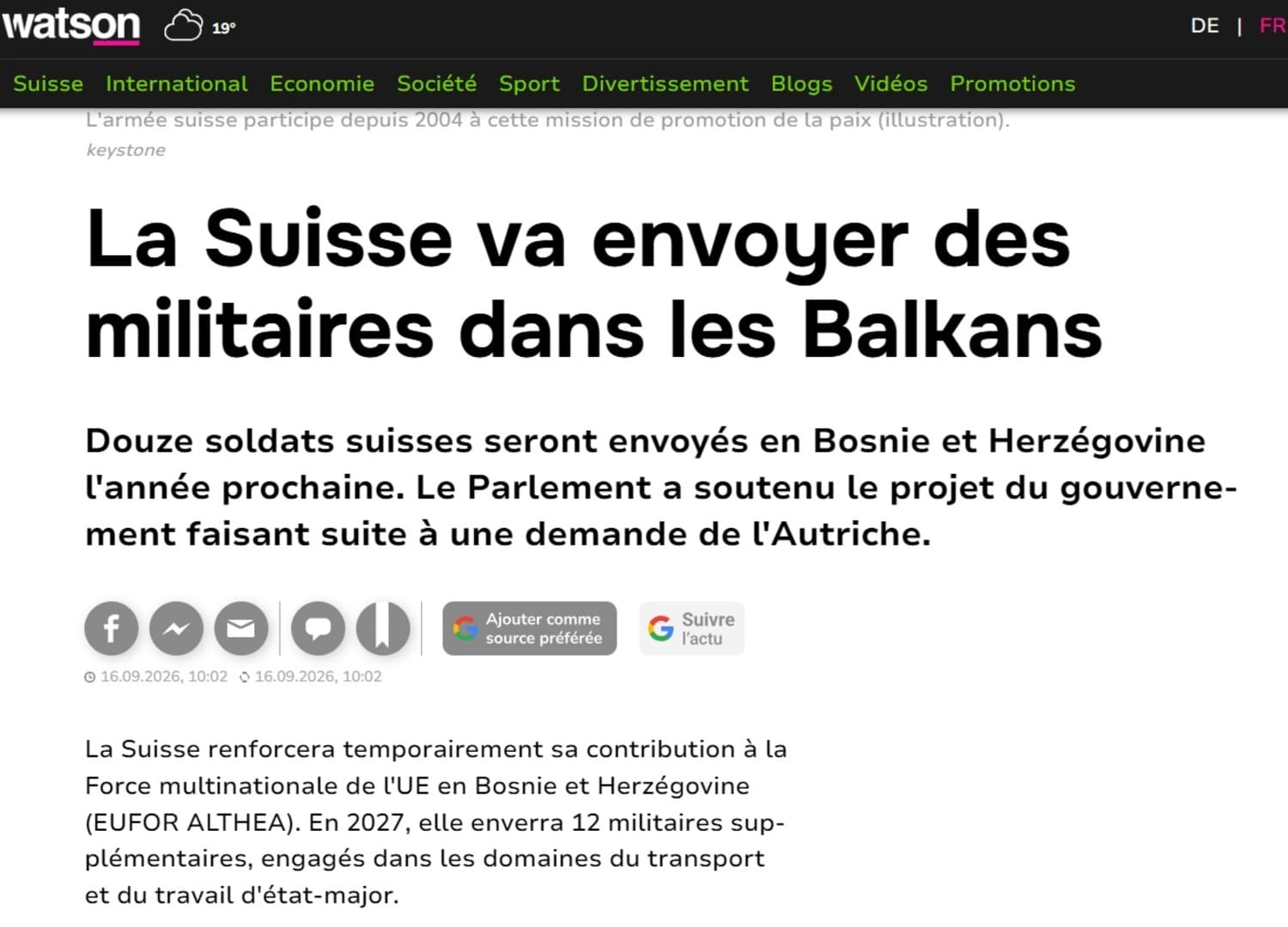 Švicarska šalje dodatne vojnike u BiH: Parlament odobrio jačanje EUFOR-a - slika 1
