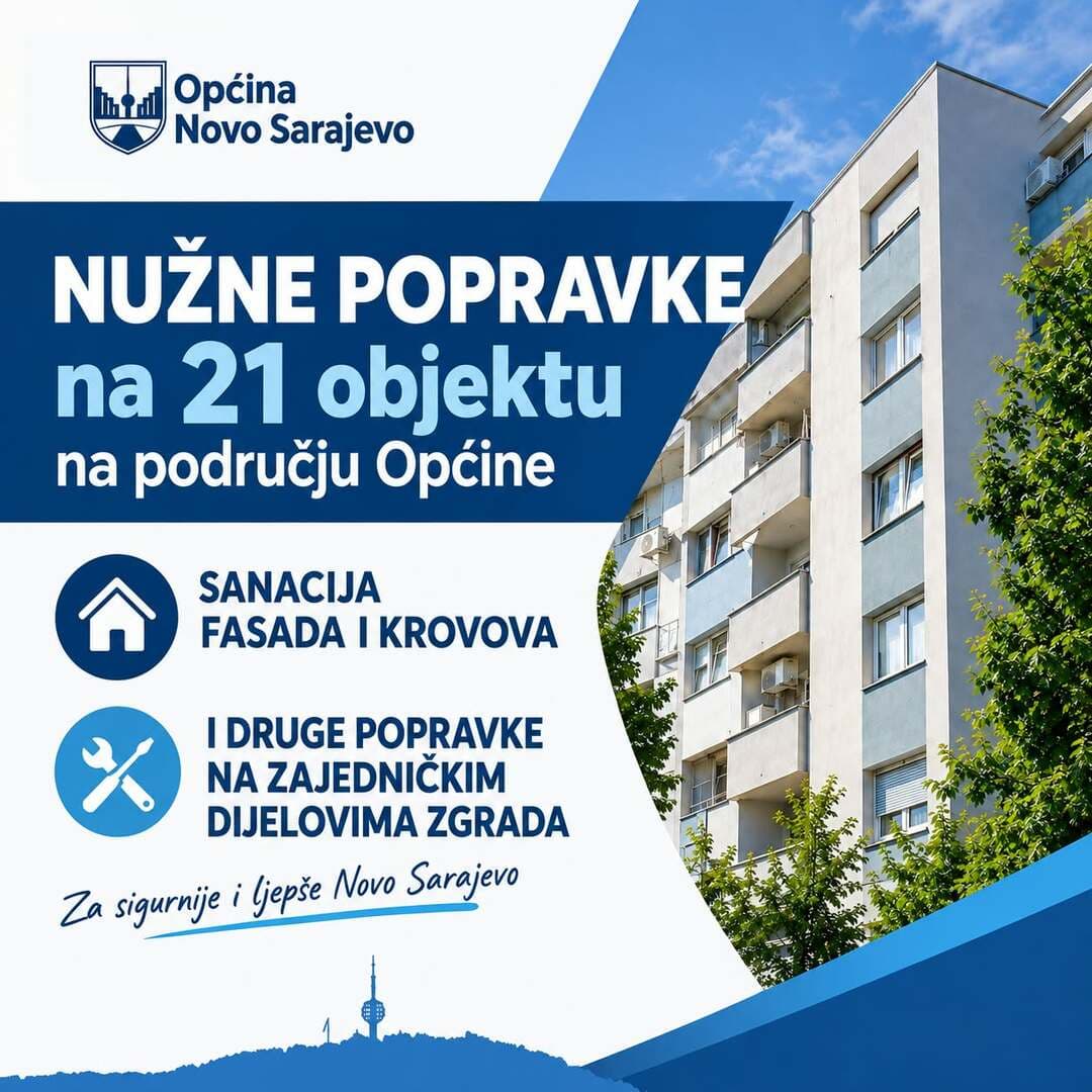 U Novom Sarajevu ove godine planirane nužne popravke na 21 stambenoj zgradi - slika 1