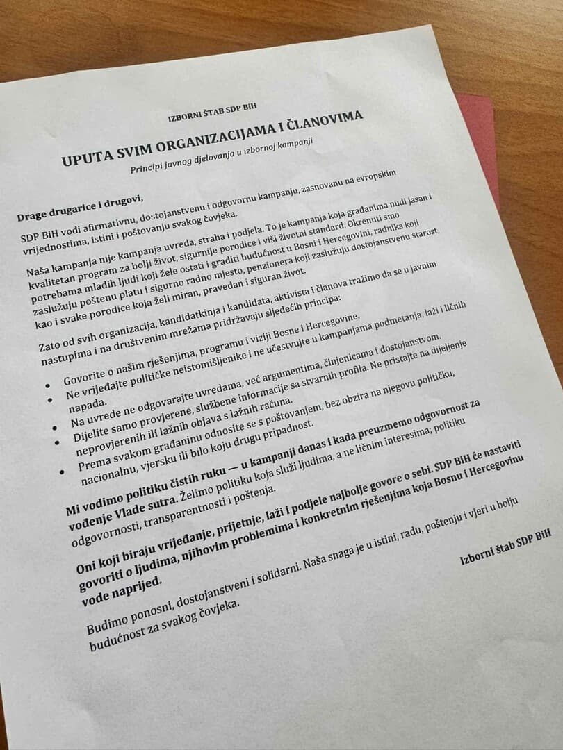 SDP poslao uputu članovima za kampanju: Ovo je sadržaj - slika 1