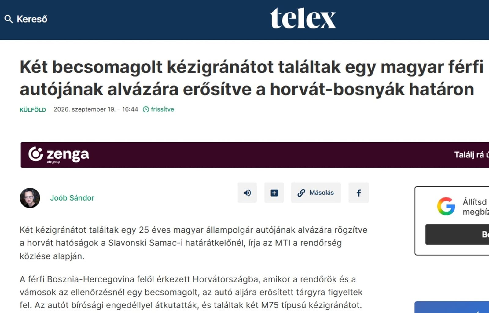 Mađar pokušao iz BiH prokrijumčariti dvije bombe u EU: M75 zalijepio za podvozje automobila - slika 1