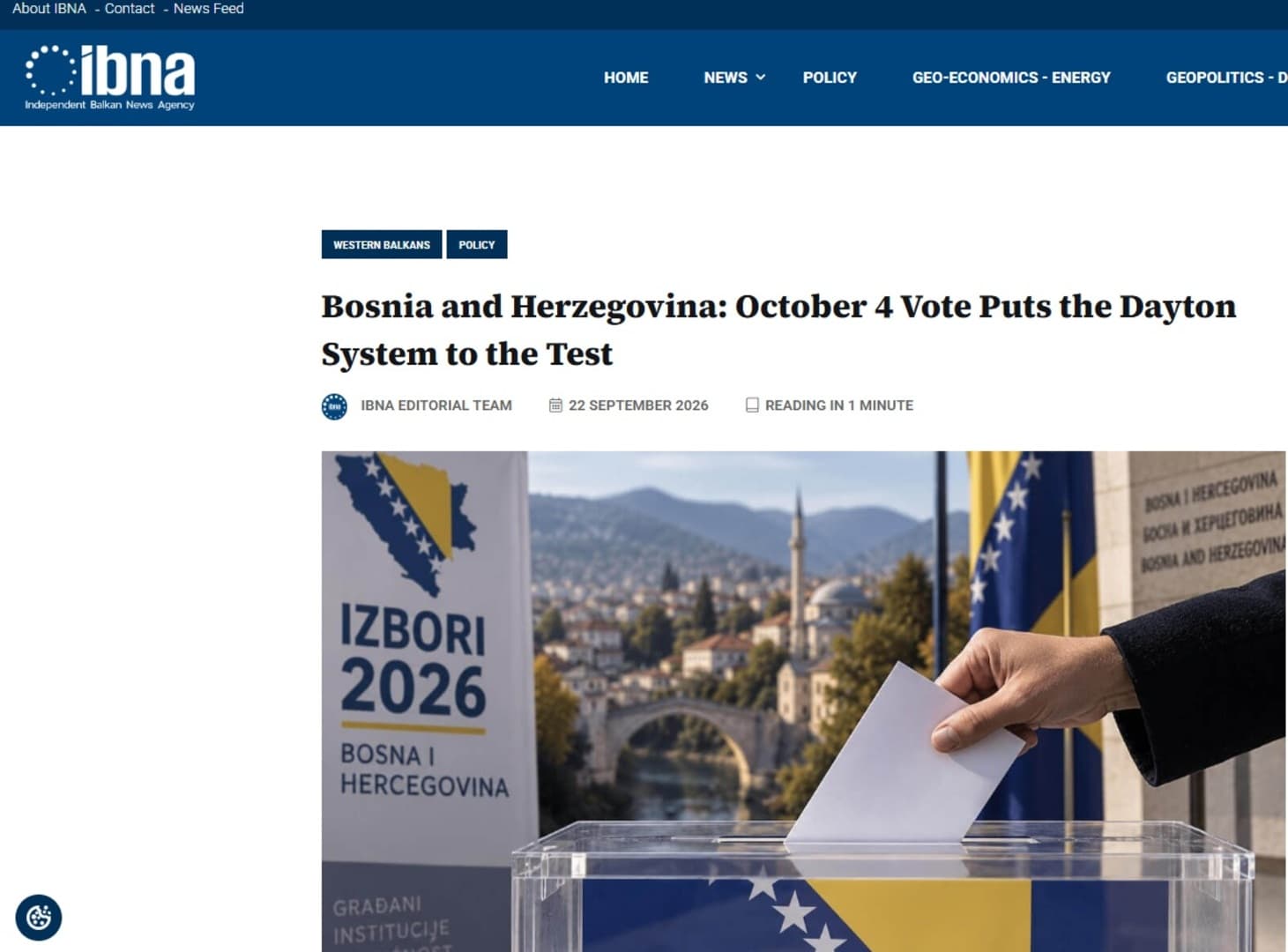 Grčki medij o izborima u BiH: Glasanje 4. oktobra novi je test za dejtonski sistem - slika 1