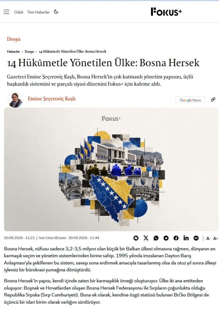 Turski medij pred izbore: BiH sa 3,5 miliona stanovnika ima jedan od najsloženijih političkih sistema na svijetu - slika 1