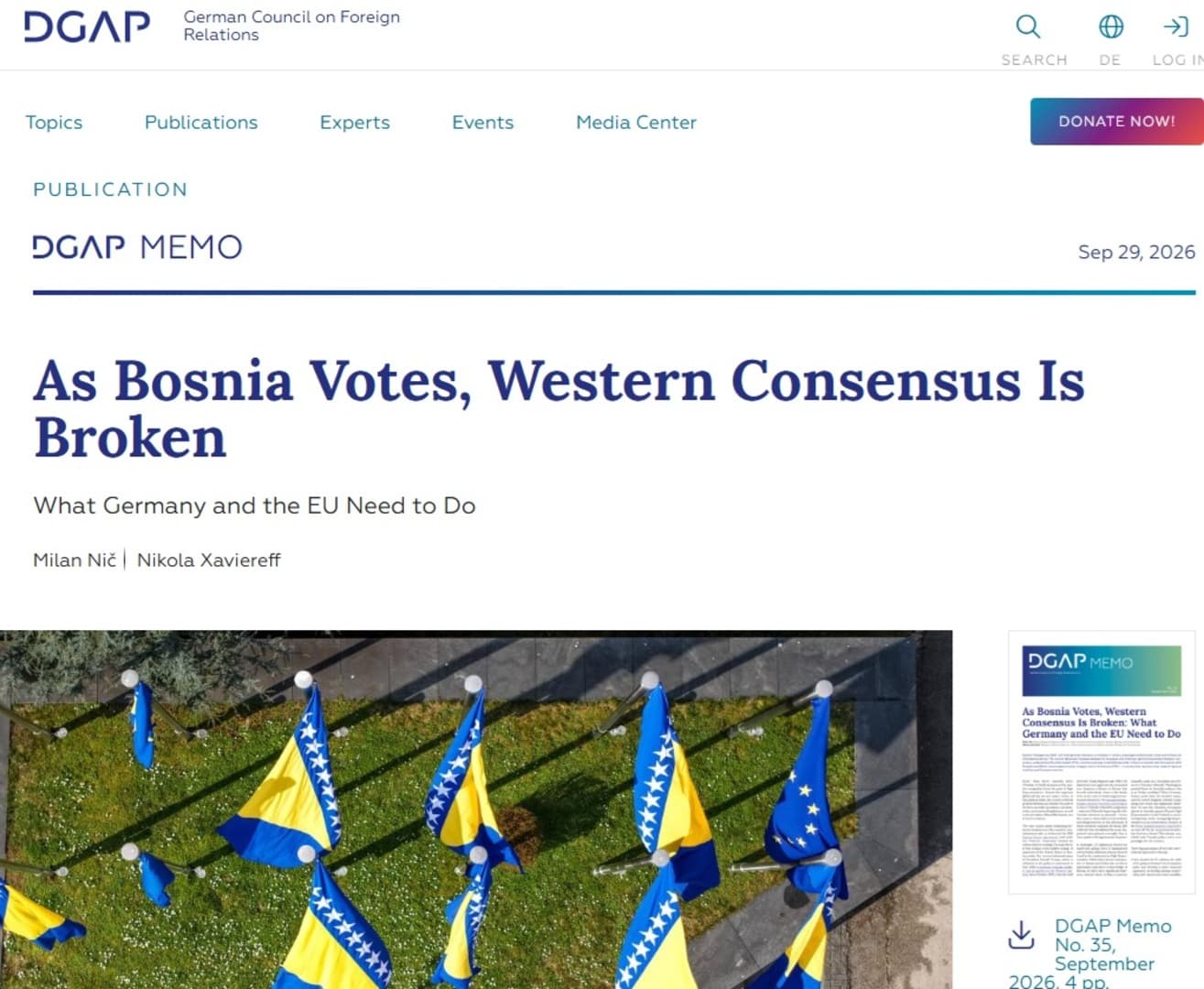 DGAP: Zapadni konsenzus o BiH je slomljen, Berlin i Brisel moraju se pripremiti za veću ulogu - slika 1