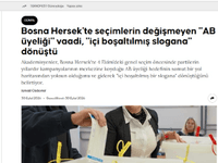 Turski medij pred izbore u BiH: Članstvo u EU postalo „prazan slogan“
