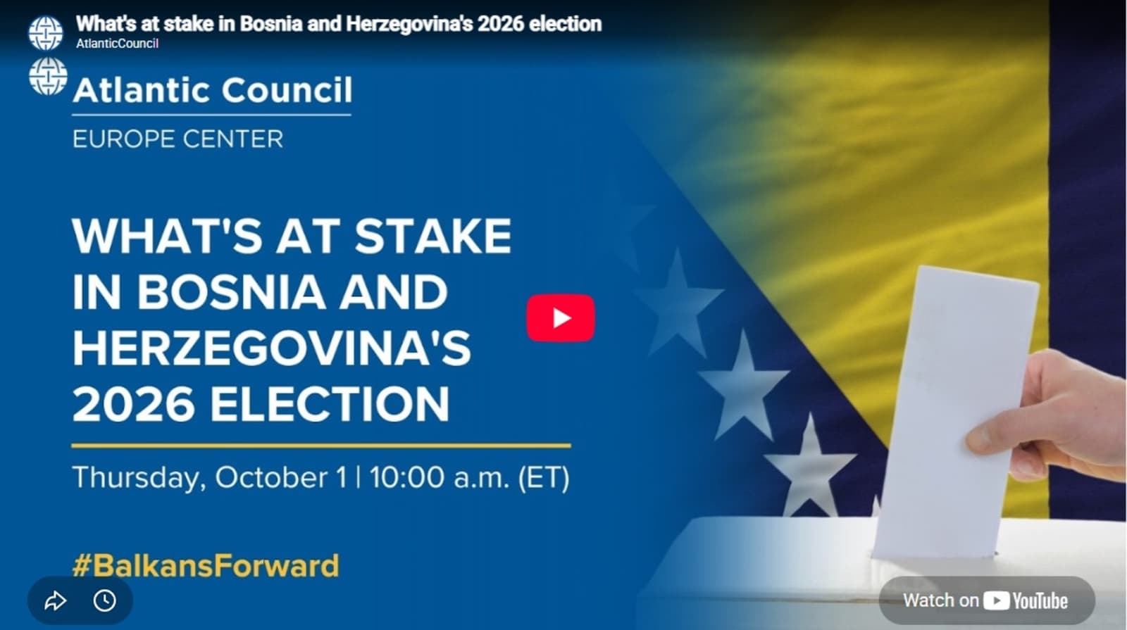 Atlantic Council pred izbore u BiH: Šta je na kocki 4. oktobra - slika 1