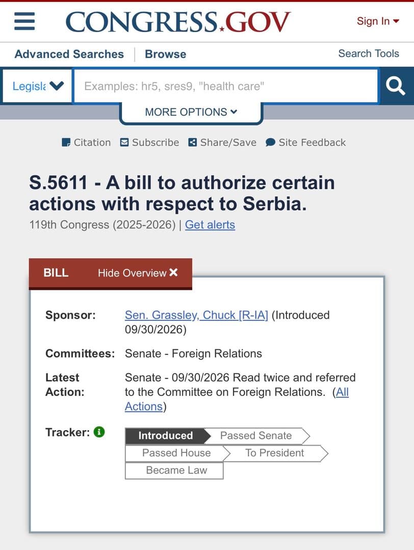 SRBIJA Act stigao i u Senat SAD: Wilson poručio da se Vučićev režim očajnički drži vlasti - slika 1