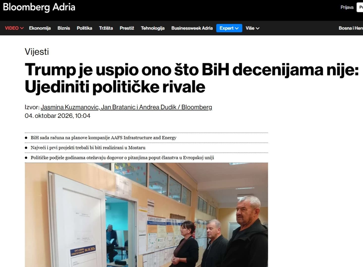 Trumpov novac postao rijetka tačka saglasnosti u BiH: Bloomberg otkriva šta stoji iza investicija od 2,3 milijarde dolara - slika 1