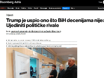 Trumpov novac postao rijetka tačka saglasnosti u BiH: Bloomberg otkriva šta stoji iza investicija od 2,3 milijarde dolara