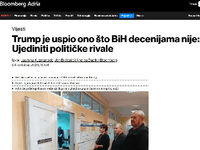 Trumpov novac postao rijetka tačka saglasnosti u BiH: Bloomberg otkriva šta stoji iza investicija od 2,3 milijarde dolara