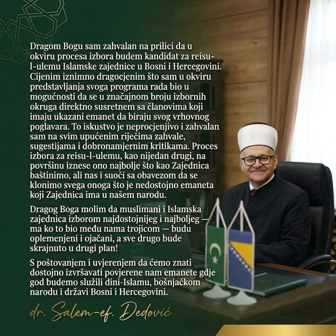 Salem-ef. Dedović nakon predstavljanja programa: Izbor reisul-uleme mora biti dostojanstven - slika 1