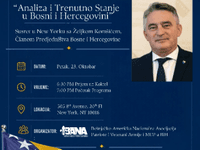 Željko Komšić dolazi u Njujork: Susret s bosanskohercegovačkom zajednicom 23. oktobra