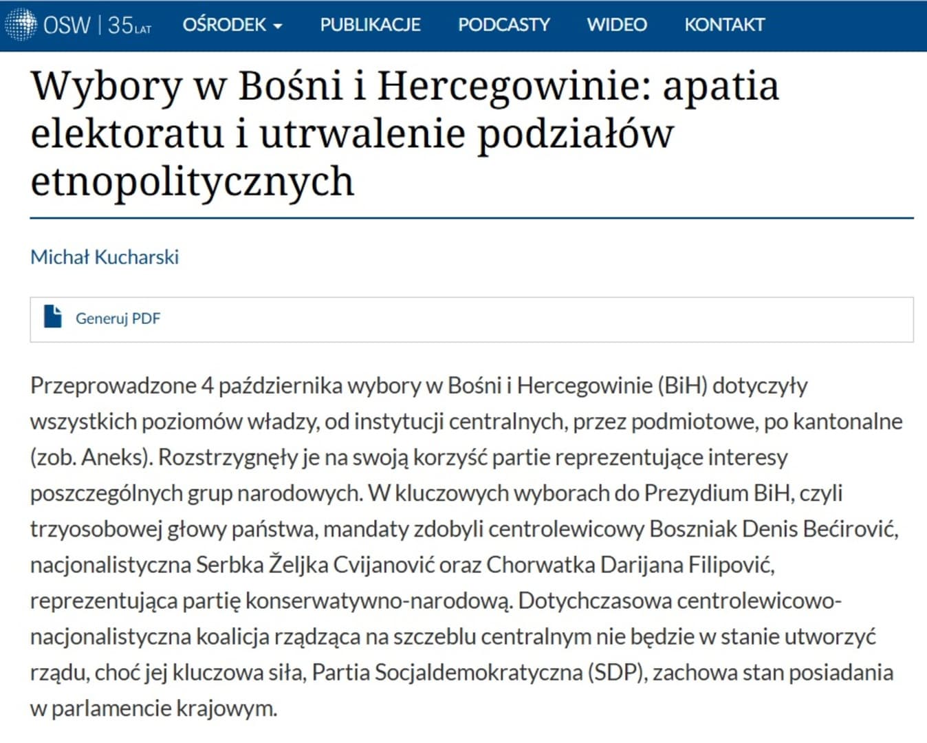 Poljski analitički centar: HDZ bi mogao podržati pomilovanje Dodika u zamjenu za izmjene Izbornog zakona - slika 1