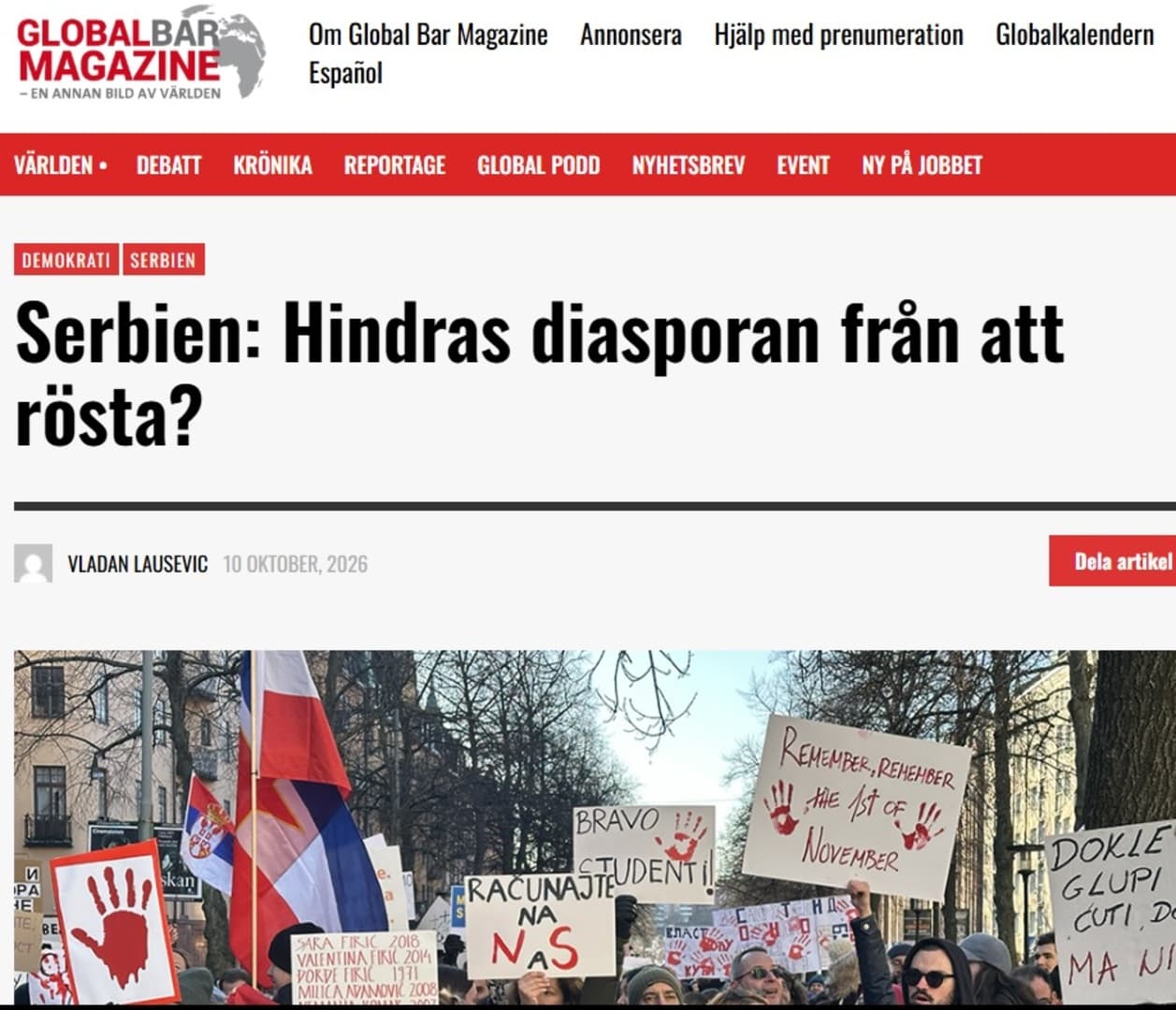 Geteborg bez birališta za izbore u Srbiji, u BiH predviđeno čak 28 - slika 1