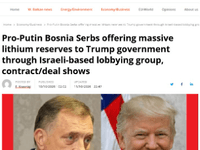 Litij u Loparama dio lobističke ponude vlasti Rs Trumpovoj administraciji