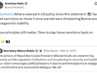 Helić prozvala Rubija: Vrijeme je za vraćanje sankcija Dodiku!