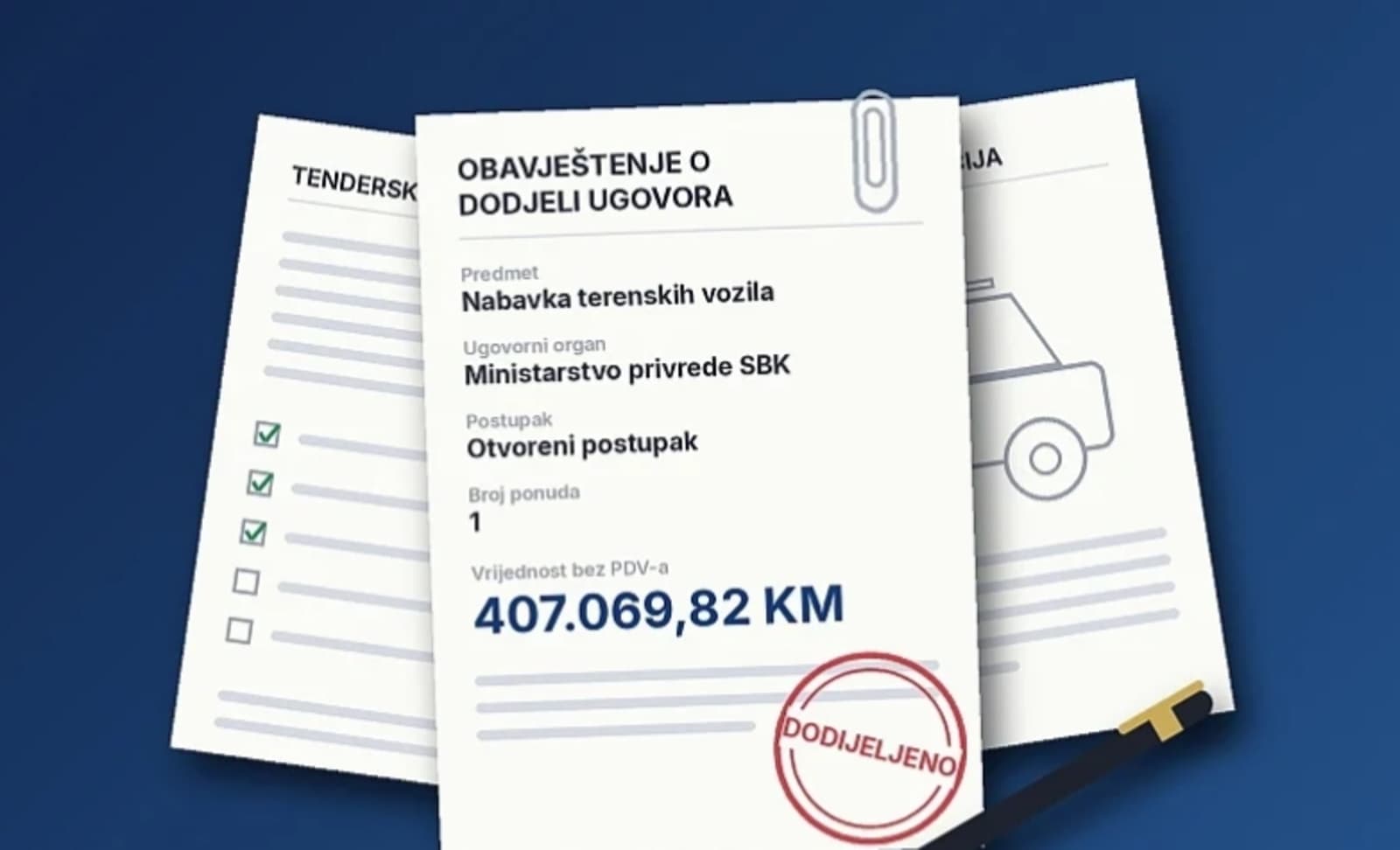Ministarstvo privrede SBK kupuje terenska vozila za 407.000 KM, na tender se javila samo jedna firma - slika 1