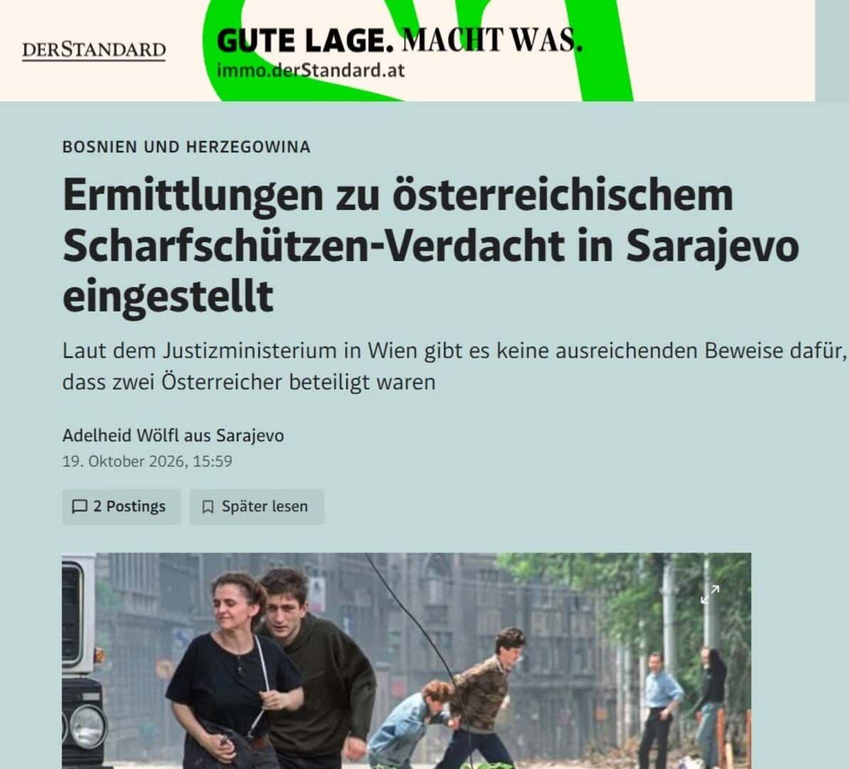 Austrija obustavila istragu protiv dvojice osumnjičenih za snajperske napade na civile u Sarajevu - slika 1
