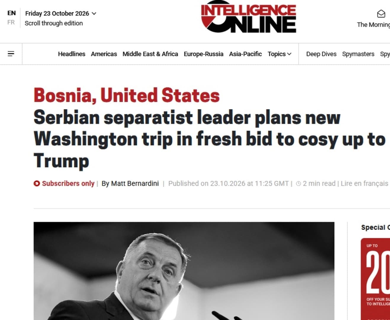 Dodik priprema novu posjetu SAD-u, raste pritisak na Trumpove saradnike koji lobiraju za njega - slika 1