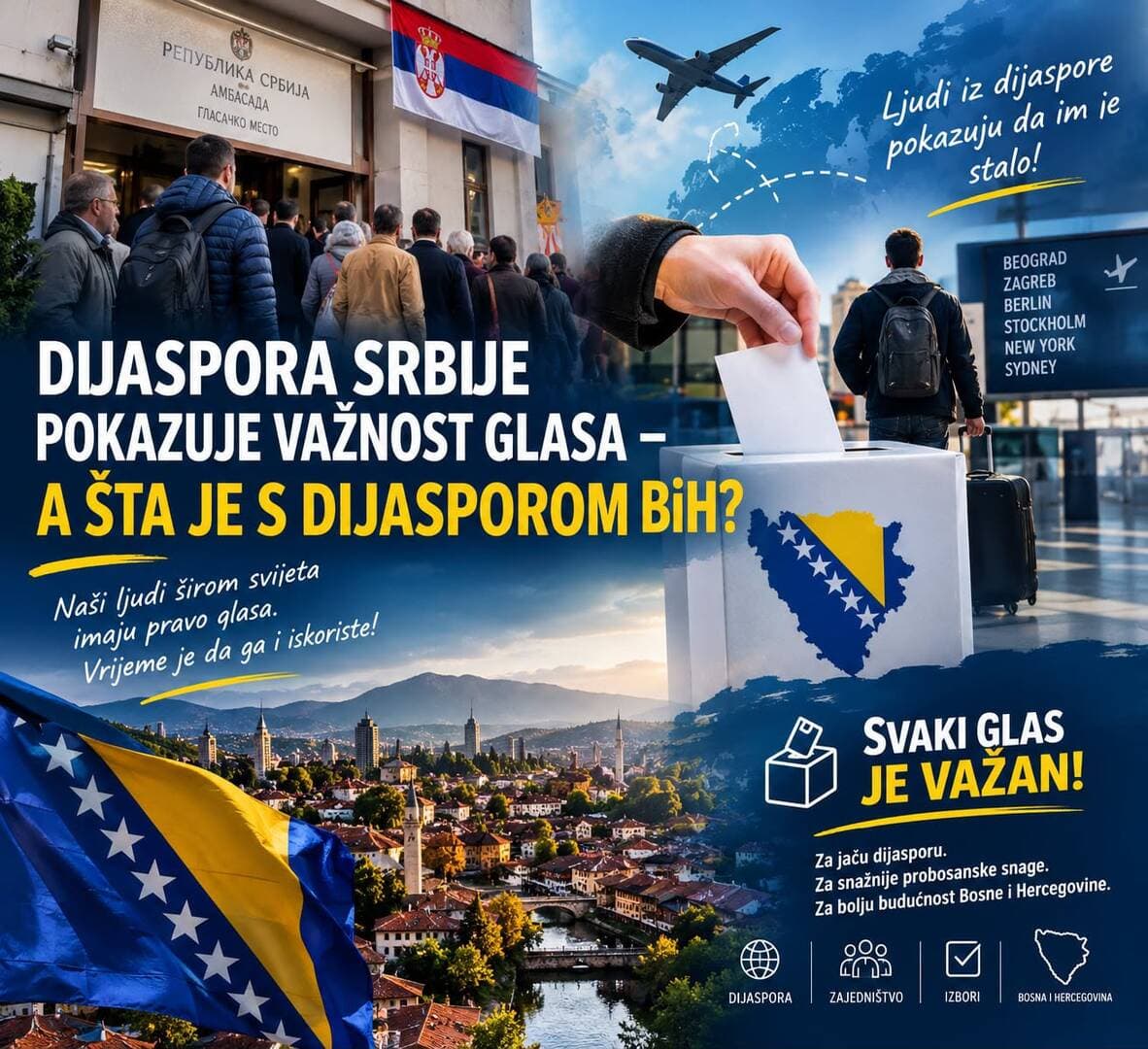 BH Zeleni upozoravaju na slabu izlaznost dijaspore: Hiljade glasova mogle bi promijeniti odnos snaga u parlamentima - slika 1