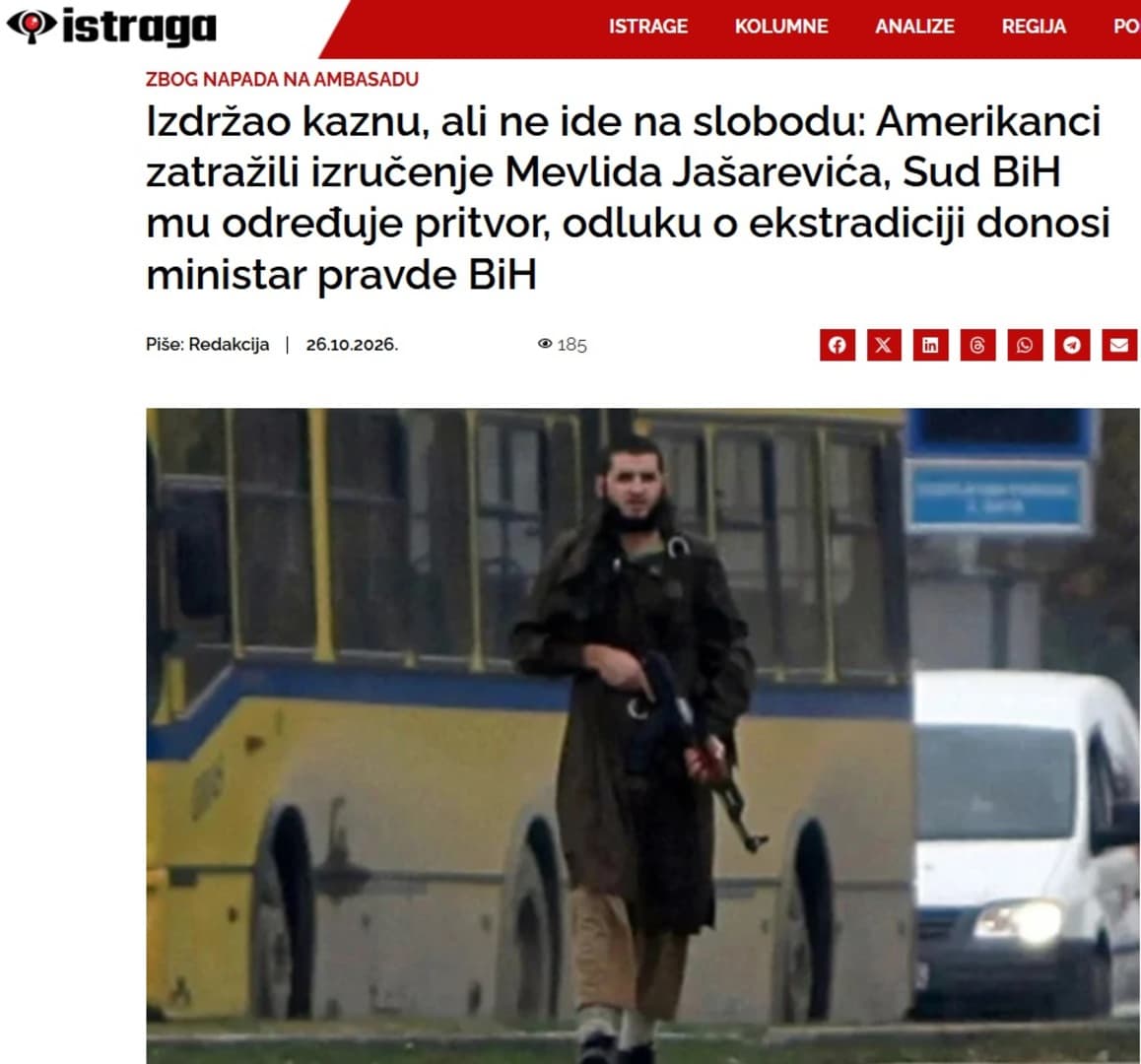 SAD zatražile izručenje Mevlida Jašarevića - slika 1